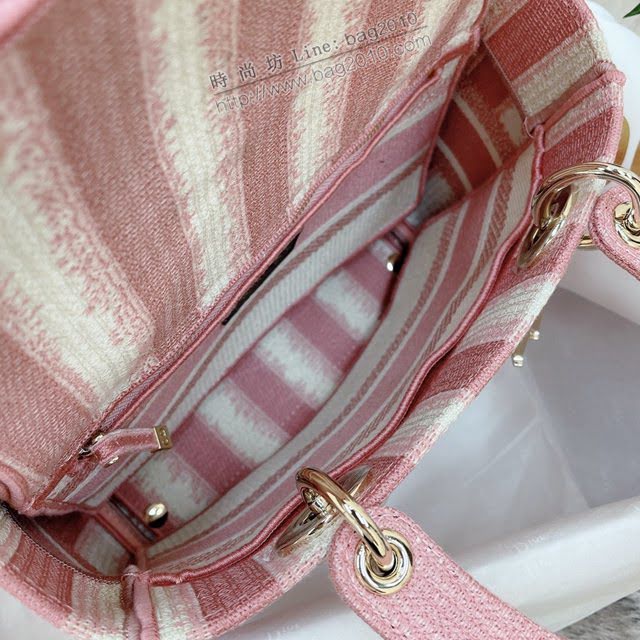 Dior女包 迪奧Lady Dior電圖粉刺繡戴妃包 Dior手提肩背斜挎包  dfk1788